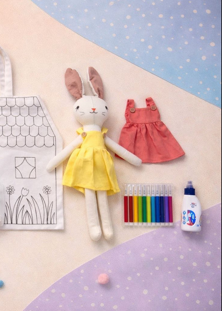 Pixie Rabbit Bag DIY Carry-Your-Bunny Bag – Paint, Dress & Play – Pixie & The Elf
